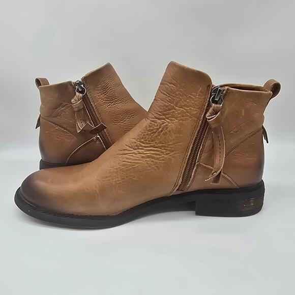 Franco Sarto Women's Leather Hyla Side Zip Chelsea Ankle Booties Brown Size 9M - Picture 6 of 10